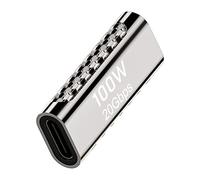 Sxmrmnx 1 adaptador tipo C hembra a tipo C hembra de 20 Gbps, adaptador convertidor de transmisión de audio y vídeo de carga rápida