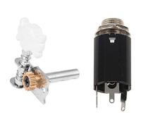 Sxmrmnx 1 clavija de afinación mecánica para guitarra acústica eléctrica y 1 conector negro de 6,35 entradas