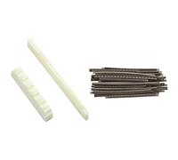 Sxmrmnx 1 juego de sillín y tuerca de puente de hueso y 1 juego de 2,9 mm para guitarra eléctrica acústica y 24 trastes, juego de alambre para trastes