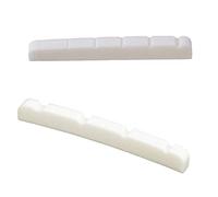 Sxmrmnx 1 tuerca de seis cuerdas para guitarra eléctrica y vintage, hueso de ganado ranurado M01941 y tuerca de bajo curvada ranurada