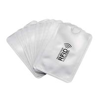 Sxmrmnx 10 fundas de papel de aluminio antidesmagnetización para tarjetas de identificación RFID, protección NFC, tarjeta de crédito, antirrobo, protector de tarjeta de identificación, gris (silver
