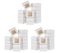 Sxmrmnx 150 cajas de papel kraft mini con ventana, caja de regalo para dulces caseros, jabón, panadería, dulces (blanco)