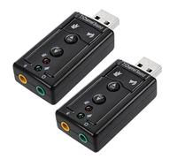 Sxmrmnx 2 adaptadores de audio de tarjeta de sonido externa USB de 7.1 canales