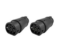 Sxmrmnx 2 adaptadores EVSE J1772 de tipo 1 a tipo 2 para vehículos eléctricos, cargador de vehículos eléctricos, conector IEC 62196 para coches