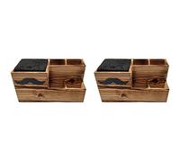 Sxmrmnx 2 cajas de madera para herramientas de peluquería, soporte para tijeras de corte de pelo, soporte de almacenamiento