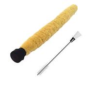 Sxmrmnx 2 cepillos de limpieza: 1 aleación de 2 extremos + cepillo de nailon y 1 cepillo de limpieza de hilo de algodón de plástico