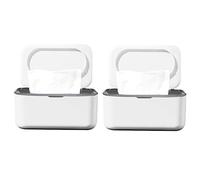 Sxmrmnx 2 dispensadores de toallitas húmedas, caja de almacenamiento para servilletas de , a prueba de polvo, caja de pañuelos húmedos para el hogar, la oficina (gris)