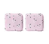 Sxmrmnx 2 mini bolsas de maquillaje con cremallera para niña, bolsa sanitaria, tarjetero, monedero, cosméticos, auriculares, bolsa sanitaria, color rosa