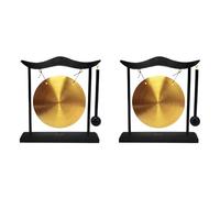 Sxmrmnx 2 mini campanillas de viento para escritorio, instrumentos de percusión, platillos con mazo para decoración del hogar, regalo de inauguración de la casa, 2 unidades