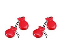 Sxmrmnx 2 pares de castañuelas españolas flamencas con cuerda de madera tradicional de percusión manual