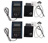 Sxmrmnx 2 pastillas ecualizadoras de ecualizador de 5 bandas, afinador preamplificador de guitarra acústica con sintonizador LCD y control de volumen LC-5