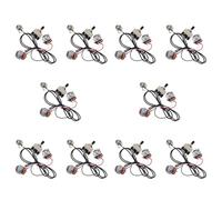 Sxmrmnx 20 cables de guitarra precableados para dos pastillas, 500 K, interruptor de palanca de 3 vías, color plateado