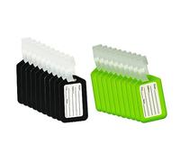 Sxmrmnx 20 etiquetas de equipaje para maleta, accesorios de viaje, negro y verde, negro y verde