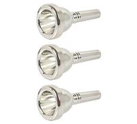 Sxmrmnx 3 boquillas de trombón de vástago pequeño de 12 C, color plateado