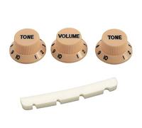 Sxmrmnx 4 accesorios: 3 pomos de control de guitarra de 1 volumen y 2 tonos para y 1 tuerca de bajo curvada ranurada