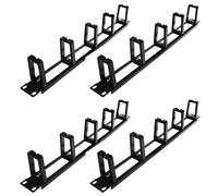 Sxmrmnx 4 gabinetes de 1U de 19 pulgadas, organizador de red de gestión de cables, base de metal hueca, de administrador de alambre desmontable de cinco anillos