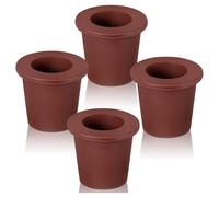 Sxmrmnx 4 tapones de anillo para sombrilla de mesa de patio, estabilizador de de paraguas de piscina, inserto de agujero de anillo de mesa para paraguas, color marrón
