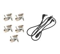 Sxmrmnx 5 cables de pedal de efecto de guitarra con conectores de ángulo recto de 1/4 de pulgada, monoplano, estilo bajo, paquete de 10