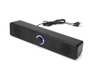 Sxmrmnx Barra de sonido para PC con cable/inalámbrico, altavoz Bluetooth alimentado por USB, barra de sonido para TV, PC, portátil, juegos, de audio de cine en casa A
