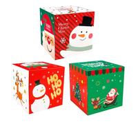 Sxmrmnx Caja de embalaje de dulces de Navidad pequeña //Caja de dulces de Papá Noel de 25 cm, caja de dulces con tapa, Navidad