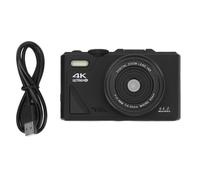 Sxmrmnx Cámara digital retro de 64 MP, estabilización de vídeo, función de pausa, pantalla IPS de 3 pulgadas, cámara digital para vlogging, color negro