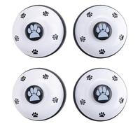 Sxmrmnx Campana para mascotas, paquete de 4 campanas de metal para entrenamiento de perros con parte inferior de goma antideslizante, timbre para entrenamiento de orinal, anillo transparente