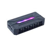 Sxmrmnx Hub de ventilador de chasis de 10 puertos ARGB 3 pines + PWM 4 pines equipado con control remoto iluminación negro