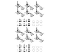 Sxmrmnx Juego de 12 pomos plateados para guitarra acústica (6 para izquierda + 6 para derecha)