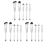 Sxmrmnx Juego de 3 brochas de maquillaje con cuentas de silicona para bricolaje, brochas de maquillaje para bricolaje