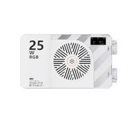 Sxmrmnx Luz de cámara de video RGB de 25 W a todo color, mini portátil, para exteriores, de alto brillo, luz de relleno, ventilador de refrigeración regulable
