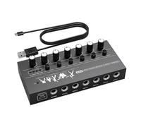 Sxmrmnx Mezclador de audio compacto de 6 canales de ruido ultra bajo, mezclador estéreo de alto rendimiento para guitarras, bajos, teclados