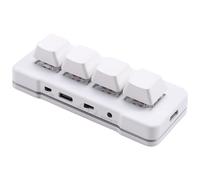 Sxmrmnx MK424Pro - Mini teclado personalizado de 4 teclas + interruptor azul mecánico USB + BT + conexión 2.4G para juegos de oficina multimedia