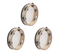 Sxmrmnx Pandereta musical de 3 x 7 pulgadas, tamborina redonda, regalo de percusión para fiestas de KTV