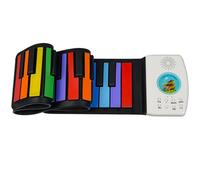 Sxmrmnx Piano de mano electrónico de 49 teclas, teclado portátil de silicona suave, compatible con Bluetooth, regalo para niños, multicolor
