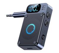 Sxmrmnx Receptor transmisor Bluetooth 5.4 de 3.5 mm AUX para aviones, adaptador inalámbrico de audio para coche, llamada manos para auriculares y altavoz de PC