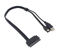 Sxmrmnx Unidad de disco duro SATA de 2.5 pulgadas de 22 a eSATA, adaptador de cable alimentado por USB para optimizado para SSD, compatible con UASP SATA IIIEC-SSHD