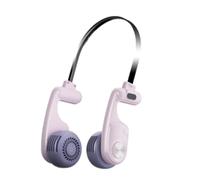 Sxmrmnx Ventilador de cuello portátil, ventilador personal recargable de 1600 mAh con 5 velocidades ajustables, ventilador de cuello para viajes, color rosa