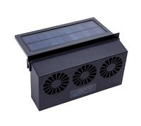 Sxmrmnx Ventilador de escape de coche de 3 ventiladores con energía solar, ventilador de radiador de coche, radiador de ahorro de energía, color negro