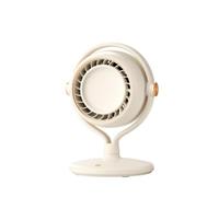 Sxmrmnx Ventilador de escritorio multifunción de 2400 mAh, batería de litio de alta capacidad, ventilador portátil continuo de alta eficiencia, color beige