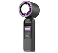 Sxmrmnx Ventilador portátil de mano con carga USB, 100 velocidades ajustables, pantalla digital, diseño plegable, ventilador de alta velocidad con luz , color negro