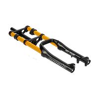 SXNFSX Horquilla de suspensión para Bicicleta de montaña, Nieve y Playa, 20 x 4.0, Delantera Ancha, de Descenso, con Doble Recorrido de Hombro, 120 mm, Ajuste Manual (Dorado)