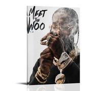 SXNRVM Meet The Woo 2-Pop Smoke- Decoración moderna de alta definición impresa multiescena para el hogar, pinturas de pared impermeables en salas de estar, dormitorios, oficinas y baños, 40 x 60 cm