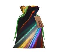 SXOOGE Bolsa de regalo de líneas coloridas con asas y etiqueta, perfecta para Navidad, vacaciones, cumpleaños, boda o regalo diario