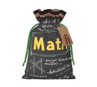 SXOOGE Bolsa de regalo de matemáticas escolares con asas y etiqueta, perfecta para Navidad, vacaciones, cumpleaños, boda o regalo diario