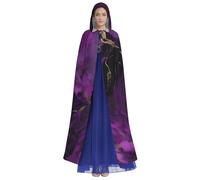 SXOOGE Capa de mármol con textura morada oscura para Halloween, unisex, capa con capucha, disfraz de cosplay para uniforme con capucha
