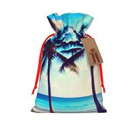 SXOOGE Palmeras de playa, 1 bolsa de regalo con asas y etiqueta, perfecta para Navidad, vacaciones, cumpleaños, boda o regalo diario