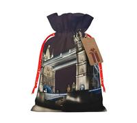 SXOOGE Tower Bridge in London - Bolsa de regalo con asas y etiqueta, perfecta para Navidad, vacaciones, cumpleaños, boda o regalo diario