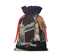 SXOOGE Tower Bridge in London - Bolsa de regalo con asas y etiqueta, perfecta para Navidad, vacaciones, cumpleaños, boda o regalo diario