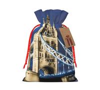 SXOOGE Tower Bridge in London - Bolsa de regalo con asas y etiqueta, perfecta para Navidad, vacaciones, cumpleaños, boda o regalo diario