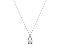 SXOPU Collar de candado Acero Inoxidable de Acero Inoxidable 1.5 * 1 cm Lock Collar Colgante Regalo de Moda Collar Colgante (Color : Silver)